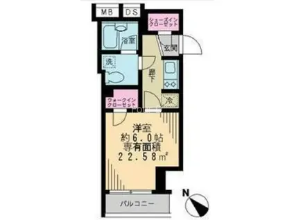 アーク銀座京橋(1K/11階)の間取り写真