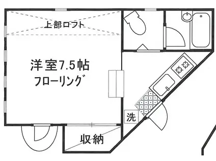 YOMIJWー2(ワンルーム/1階)の間取り写真