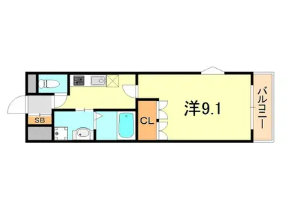 エイトピア八木(1K/2階)の間取り写真