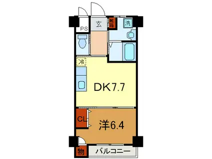 夢野アパ-トメント(1DK/3階)の間取り写真
