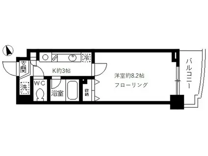 SKガーデン葛西V(1K/3階)の間取り写真