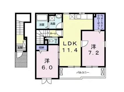 クレメント輝II(2LDK/2階)の間取り写真