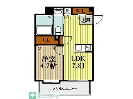 UNREVE秋葉原(1LDK/9階)の間取り写真