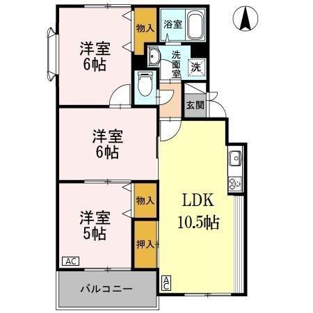 メゾンマツヤ(4K/1階)の間取り写真