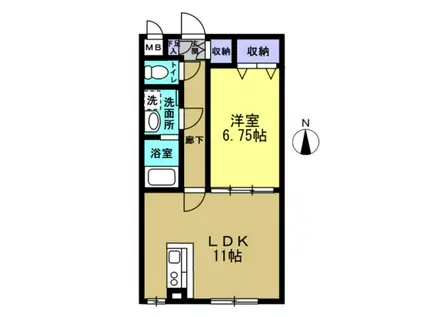 名鉄河和線 成岩駅 徒歩10分 2階建 築19年(1LDK/2階)の間取り写真