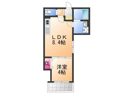 D PORTE CLAVEL(1LDK/1階)の間取り写真