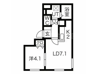FLAP平岸(1LDK/2階)の間取り写真