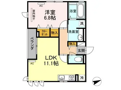 クリア南砂(1LDK/3階)の間取り写真
