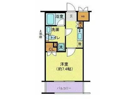 エクセリア溝ノ口(1K/1階)の間取り写真