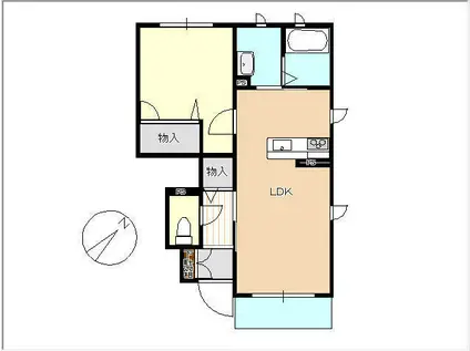 ミラコスタ光(1LDK/1階)の間取り写真