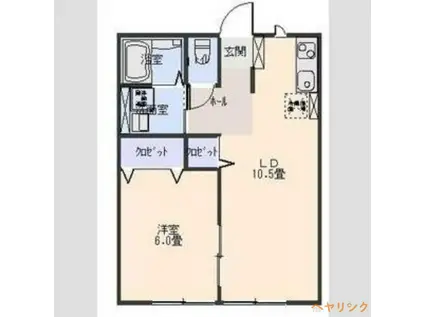 フォルトゥーナ(1LDK/1階)の間取り写真