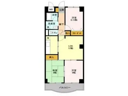 グランソレイユ大宮(3LDK/2階)の間取り写真