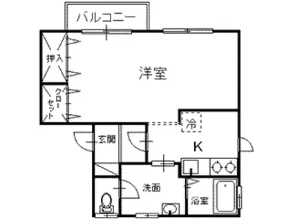 サニーハイツヤサワA(1K/1階)の間取り写真