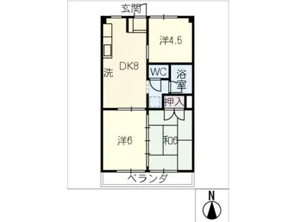 メゾン細畑(3DK/3階)の間取り写真