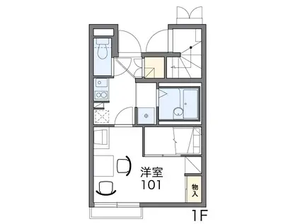 レオパレス片山(1K/2階)の間取り写真
