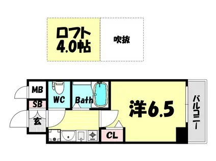 ESTEMCOURT神戸県庁前IIIフィエルテ(1K/5階)の間取り写真