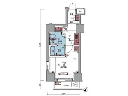 リヴシティ日本橋浜町(1K/5階)の間取り写真