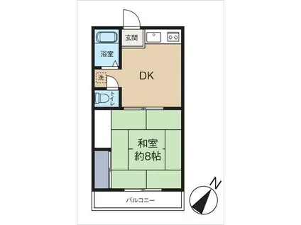 ラフィネ真樹(1DK/1階)の間取り写真