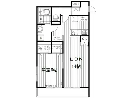 フェリシア桃井(1LDK/3階)の間取り写真