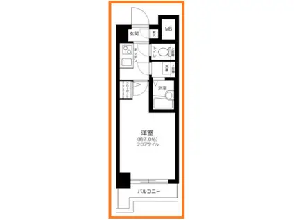 ガラ・ステージ大崎(1K/10階)の間取り写真