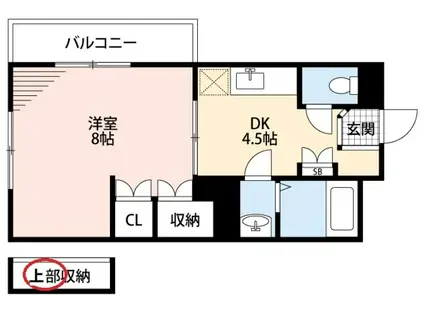 エスポアール宝町II(1K/4階)の間取り写真
