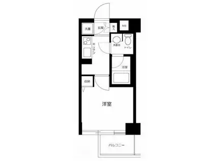 AXAS品川シーサイド(1K/1階)の間取り写真