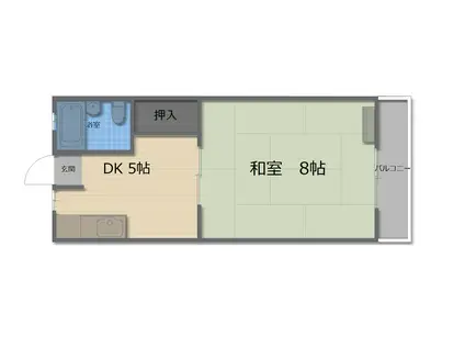 BLISS石垣(1DK/4階)の間取り写真