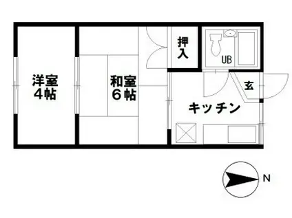 ハイツあけぼの(2K/2階)の間取り写真