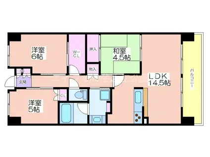 鶴見横堤ガーデンズマーク(3LDK/12階)の間取り写真