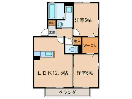 風の舞 南舘(2LDK/2階)の間取り写真