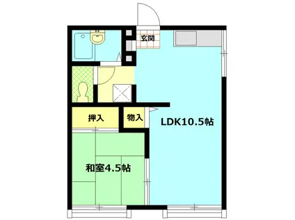 御所ヶ丘アパート(1LDK/1階)の間取り写真