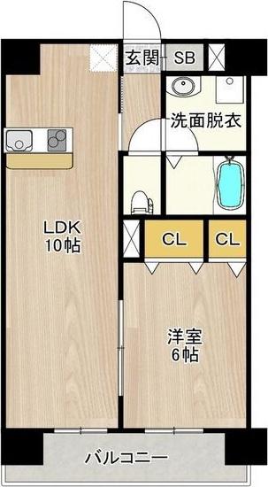 CITYSPIRE新神戸(1LDK/8階)の間取り写真