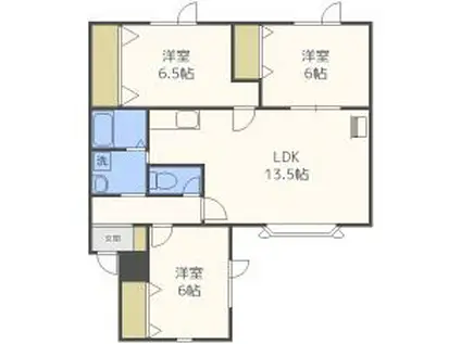 ヴィラ・ヴェルディ(3LDK/2階)の間取り写真