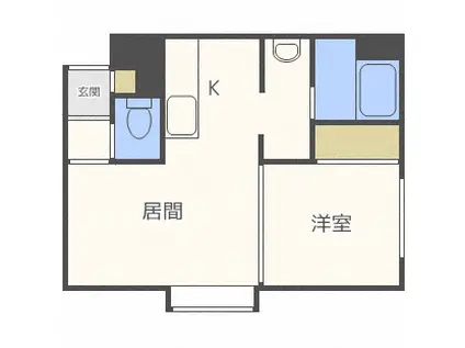 LEE苗穂駅前ビル(1DK/8階)の間取り写真