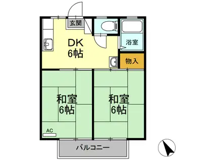 石川ハイツ(2DK/2階)の間取り写真