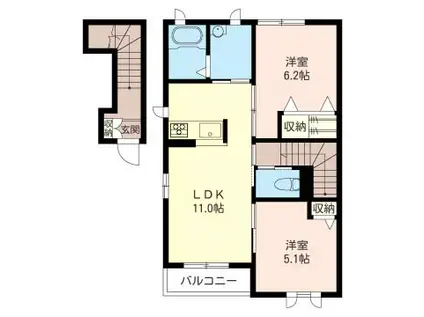 ブランノワール・(2LDK/2階)の間取り写真