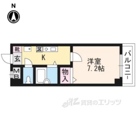 ハイツグリーンハーモニー2(1K/2階)の間取り写真