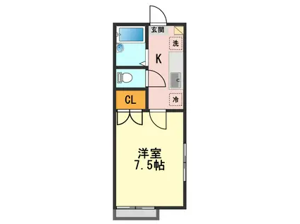 WELINA SHOEI(1K/1階)の間取り写真