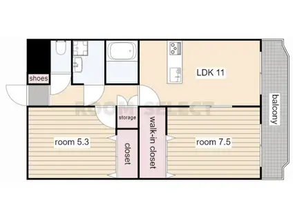 キアーヴェ(2LDK/3階)の間取り写真