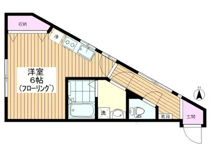 秋田マンション(ワンルーム/1階)の間取り写真