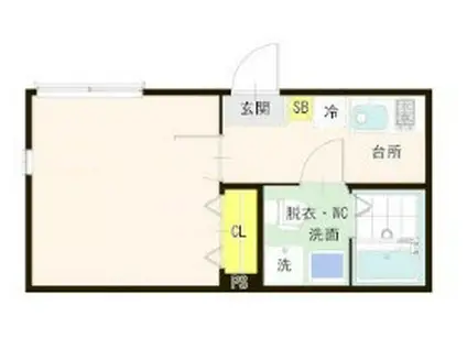 ハーモニーテラス梅田XVI(1K/3階)の間取り写真