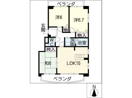 セントラルホーム南山(3LDK/1階)の間取り写真