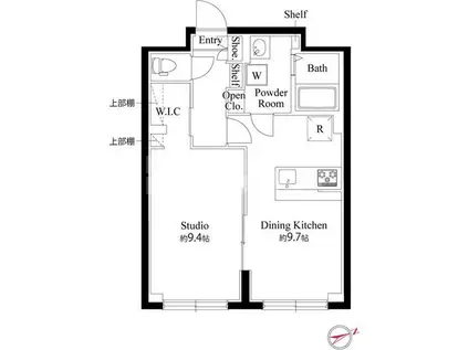 フラシア亀戸II(1LDK/2階)の間取り写真