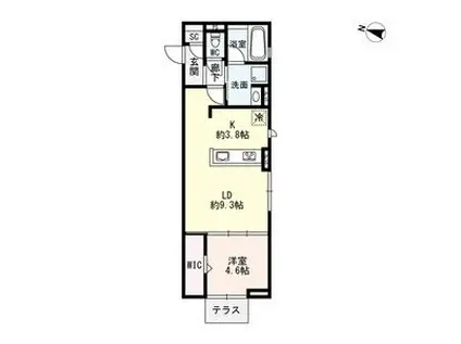 SIEBEN YOTSUYA(1LDK/1階)の間取り写真