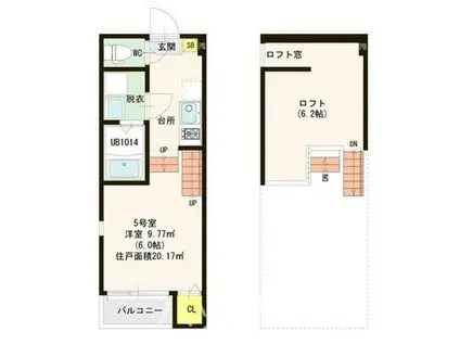 ハーモニーテラス唐原IX(1K/1階)の間取り写真