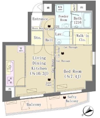 MAISON DE TAKAYA(1SLDK/4階)の間取り写真