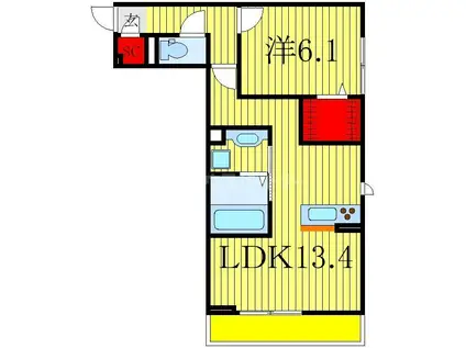 クレールモア(1LDK/3階)の間取り写真
