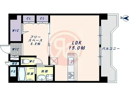 ユリシス エン ファミエ(1LDK/5階)の間取り写真