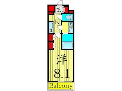 AZEST堀切菖蒲園II(1K/5階)の間取り写真