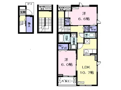 ラナンキュラスII(2LDK/3階)の間取り写真
